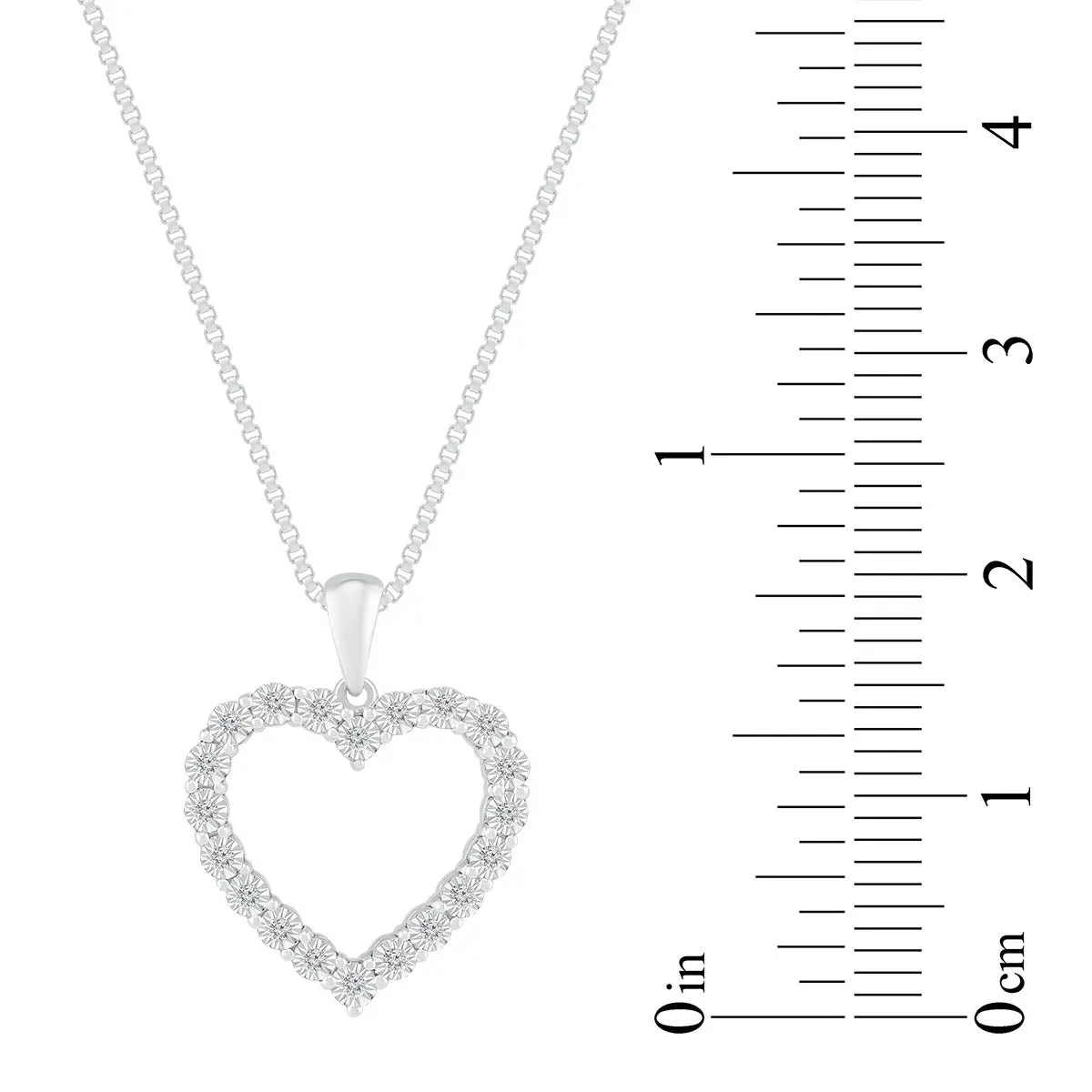 1/10 CTW Diamond Heart 18-inch Pendant in Sterling Silver