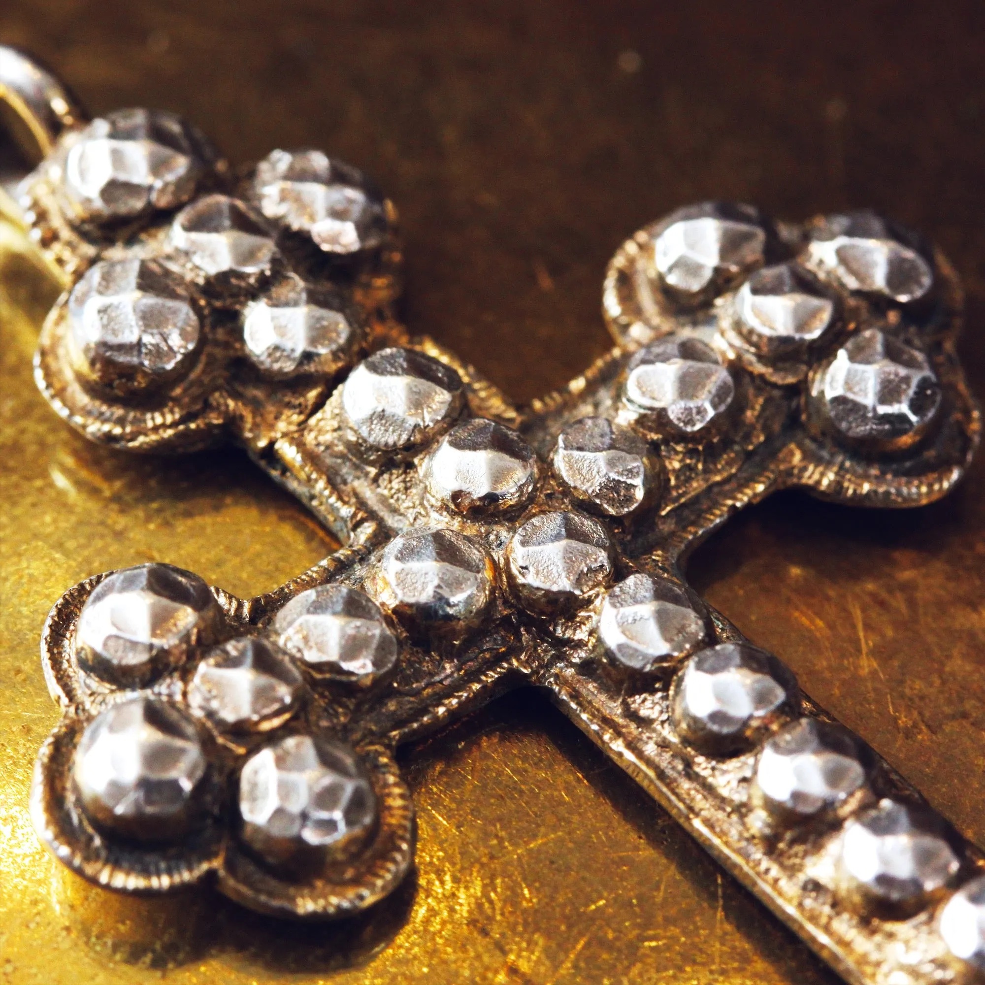 Antique Victorian Era Silver 'Nailed' Cross