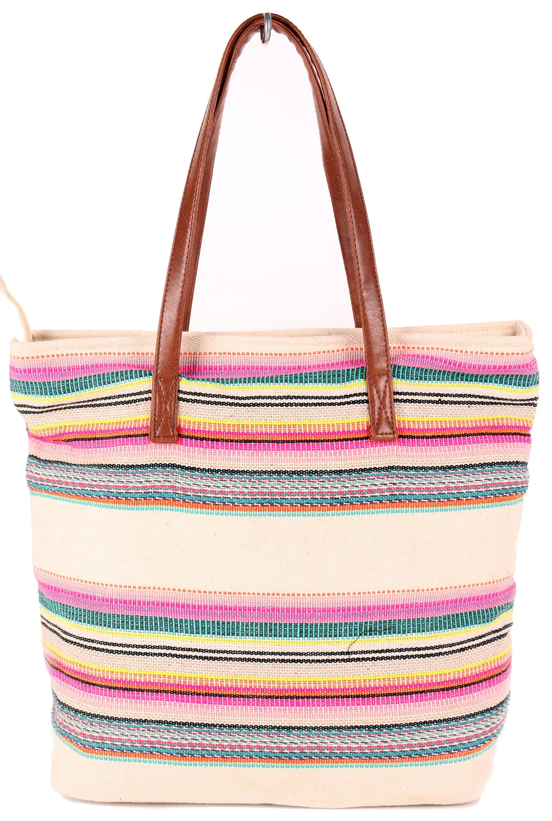 Astrid Women Multi Jacquard Shopper Bag With Tassels