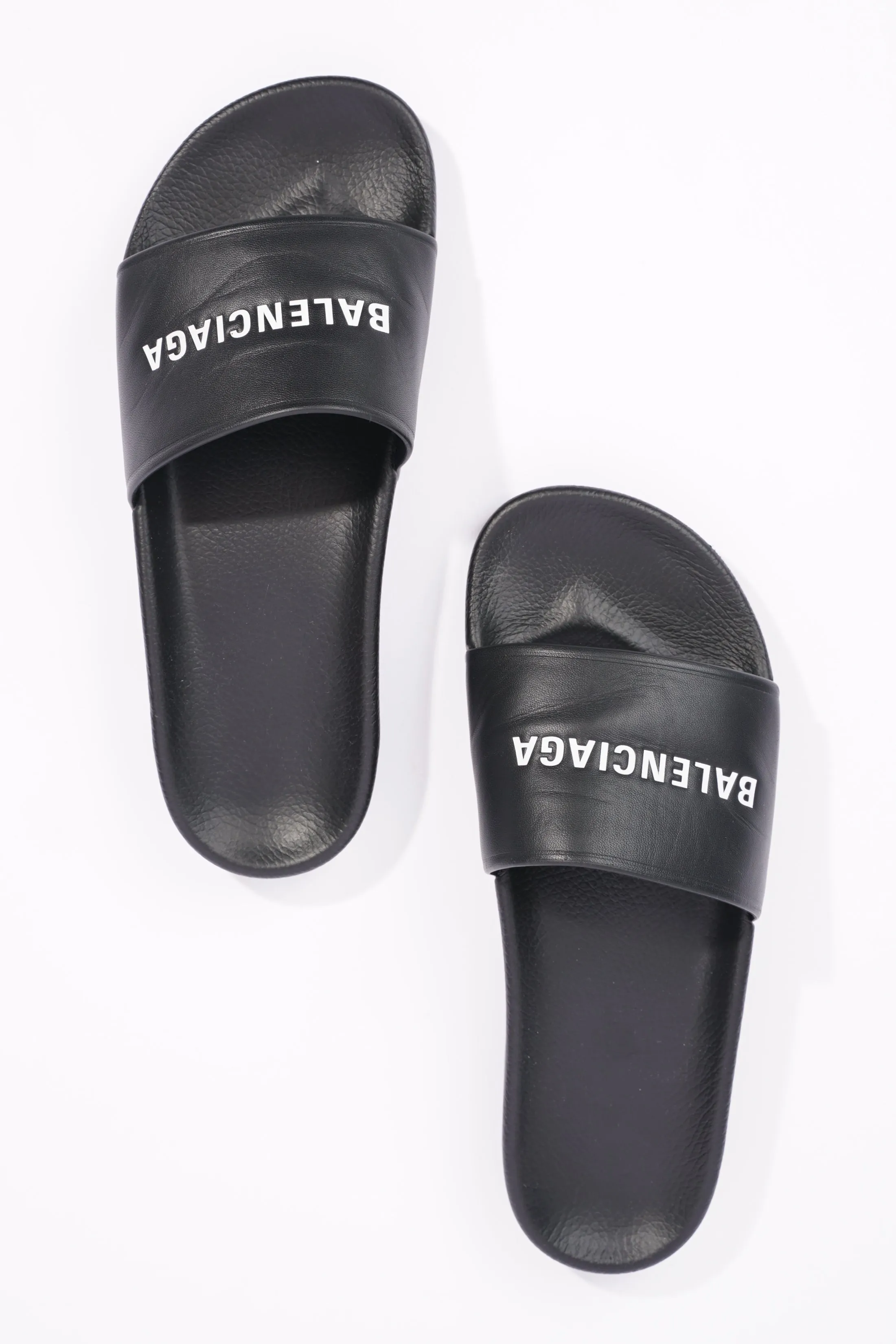 Balenciaga Mens Logo Slides Black / White EU 41 / UK 7
