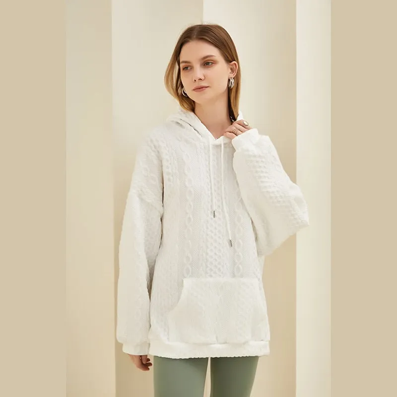BerriesJam - 2024Oversized Knit Hoodie Streetwear Cotton Pullover