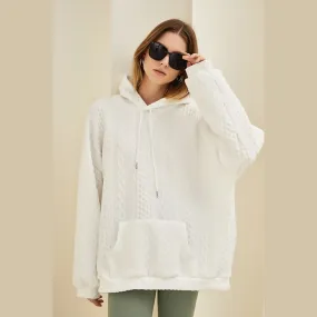 BerriesJam - 2024Oversized Knit Hoodie Streetwear Cotton Pullover