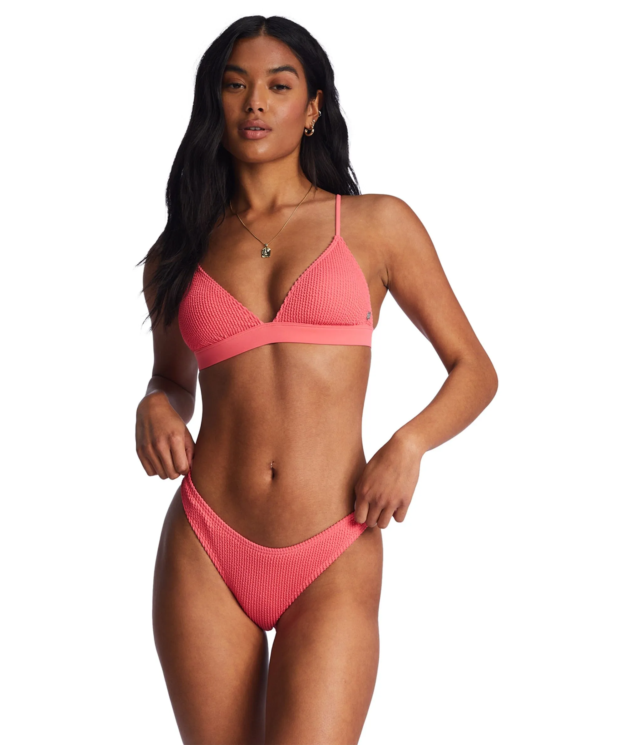 BILLABONG Women's Summer High Hike Bikini Bottoms Coral Crush