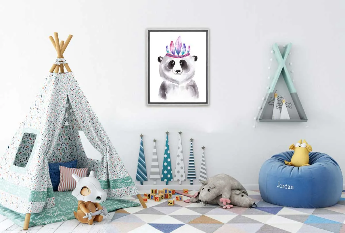 Boho Panda | Canvas Wall Art Print