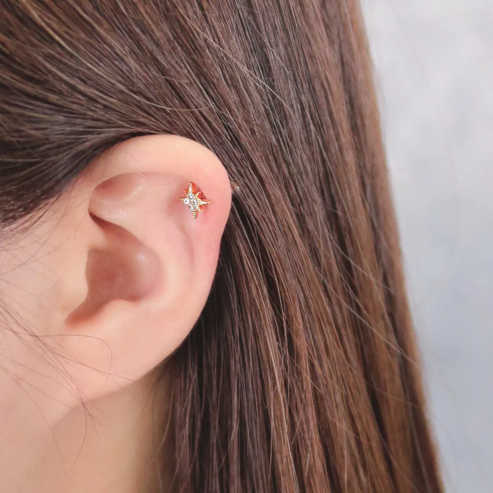 Bright Star Barbell Earrings