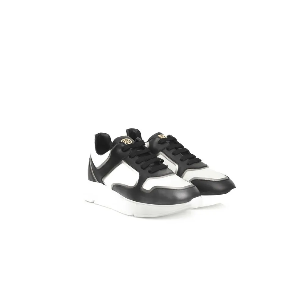 Cerruti 1881 Black Leather Men Women's Sneaker