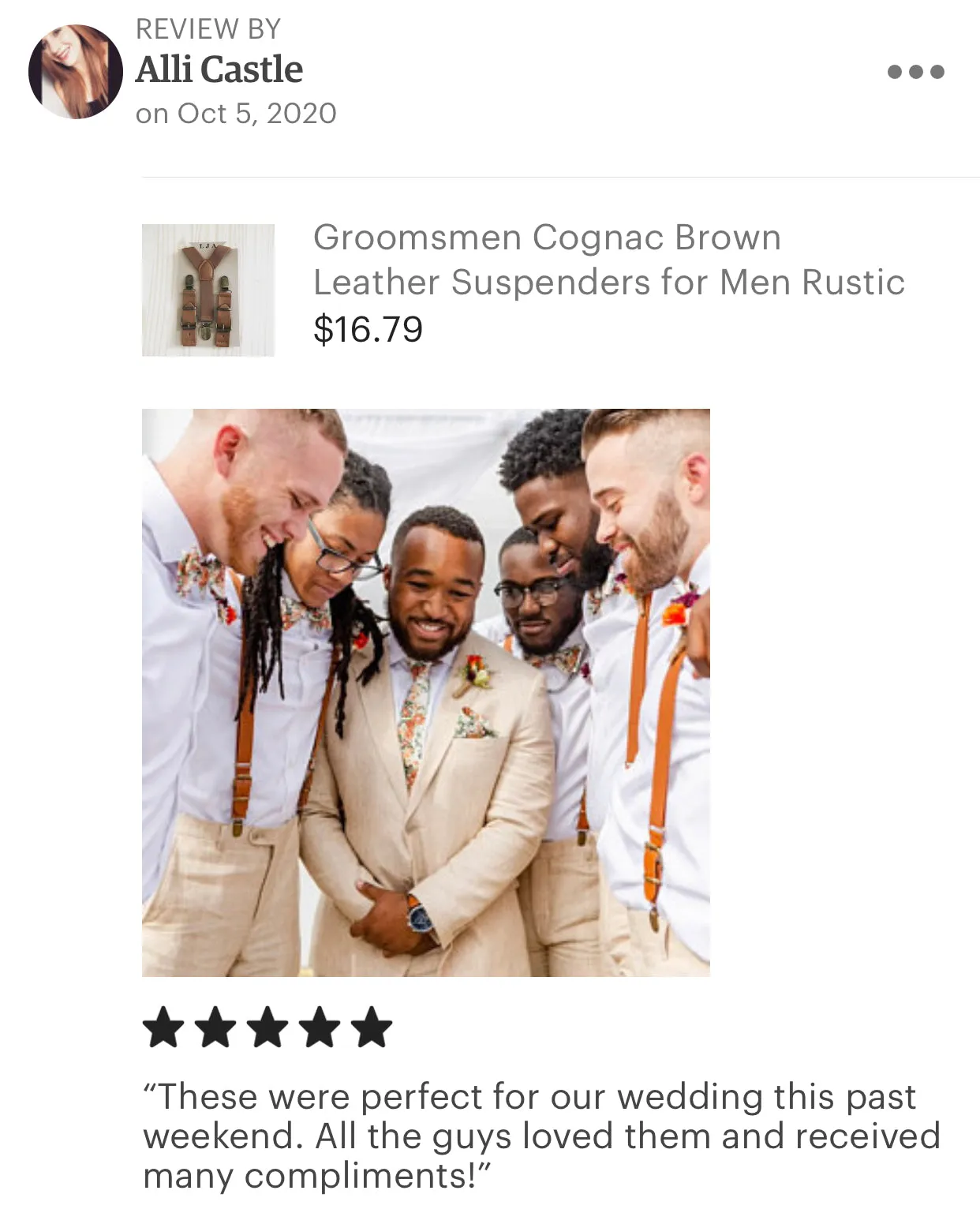 Cognac Brown Buckle #58 Suspenders