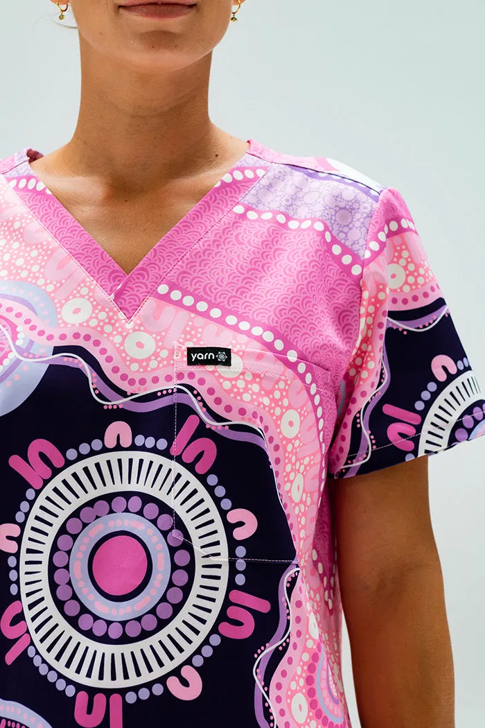 (Custom) A Woman's Connection Women's Single Pocket Scrub Top