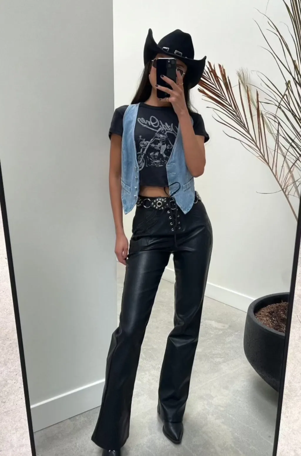 Danica Black Vegan Leather Pants