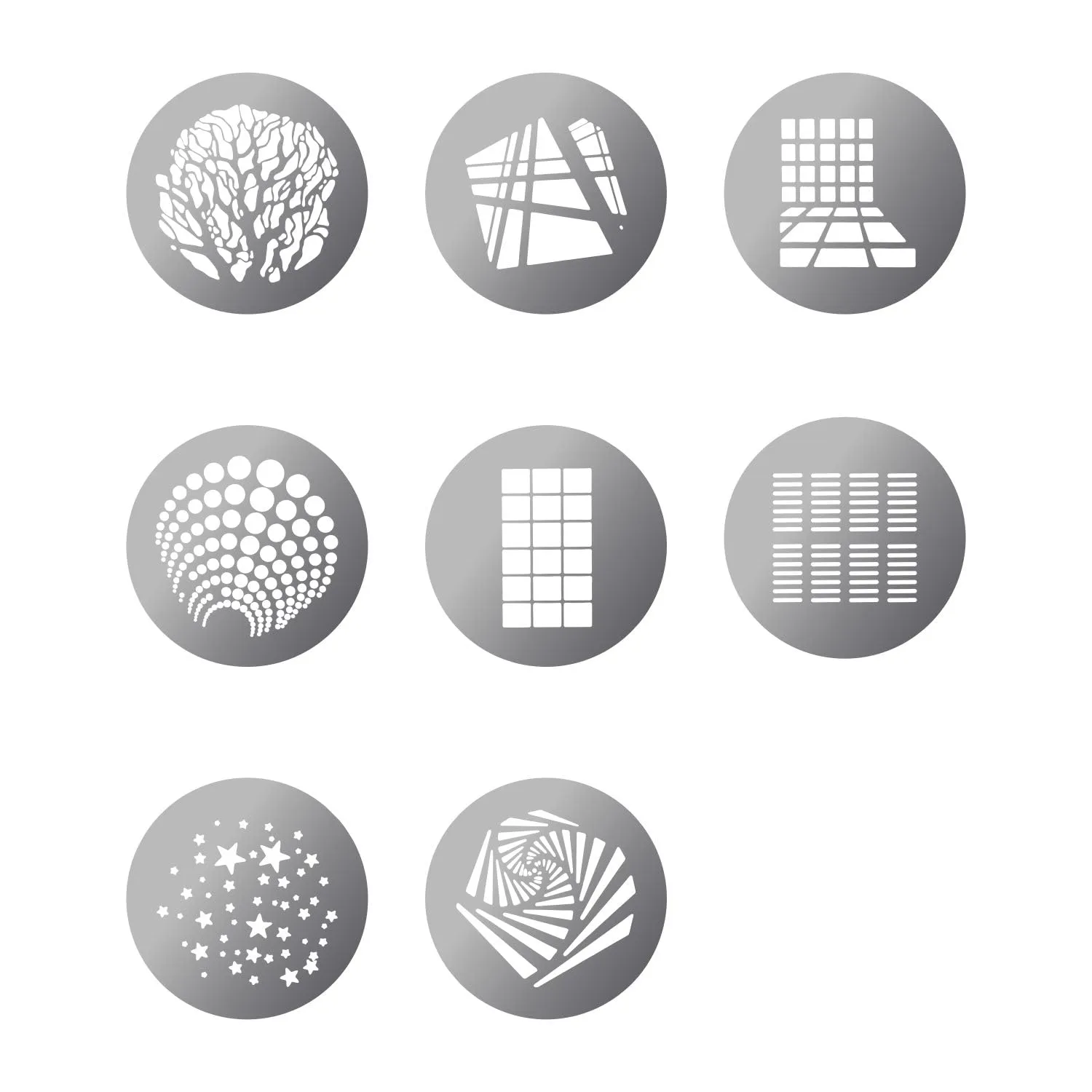 Digitek (DGS 001)Stainless Steel GOBO Pattern Kit with 8 Creative Pattern Effect for Optical Snoot