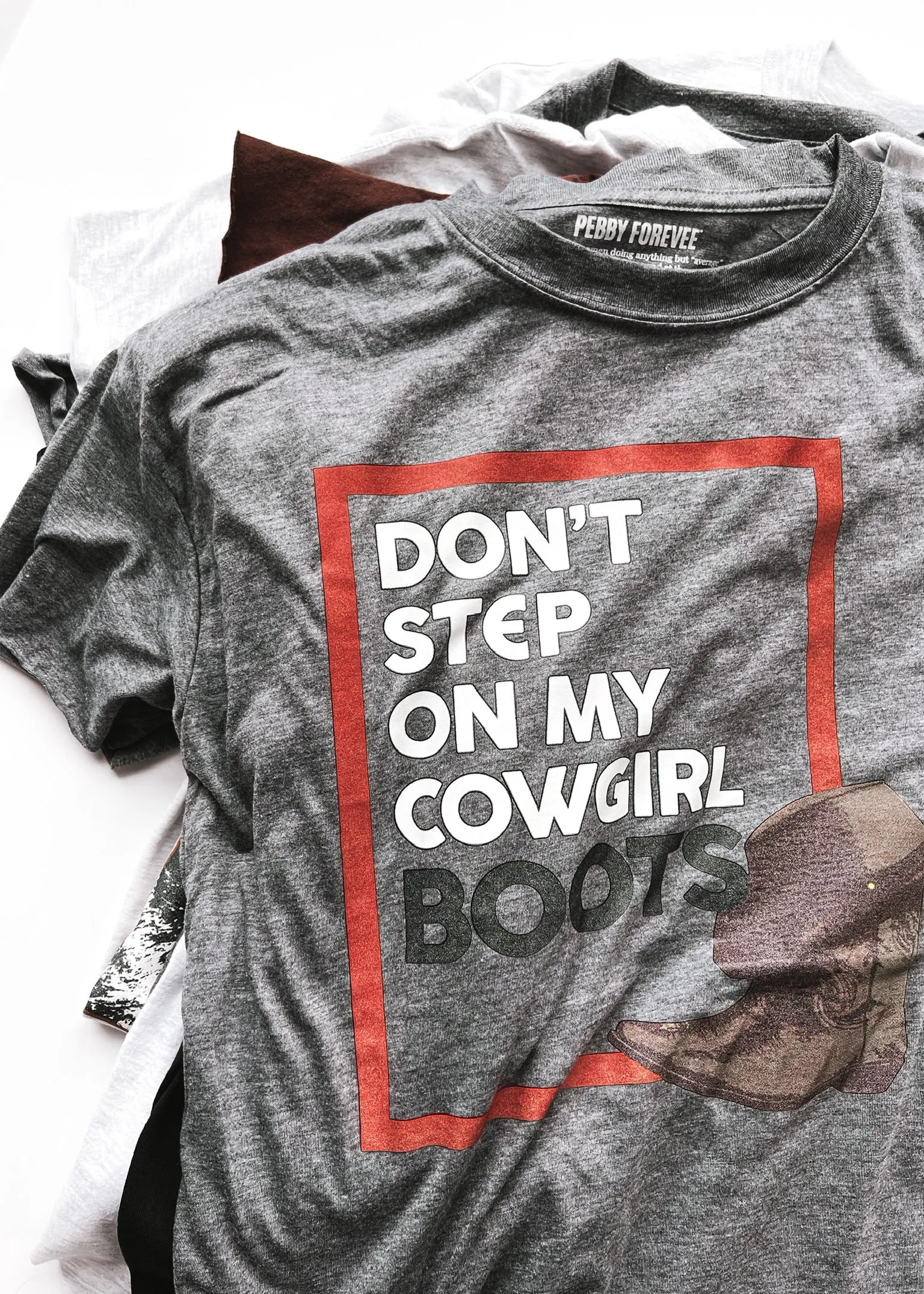 DON'T STEP ON MY COWGIRL BOOTS SIDE SLIT TEE