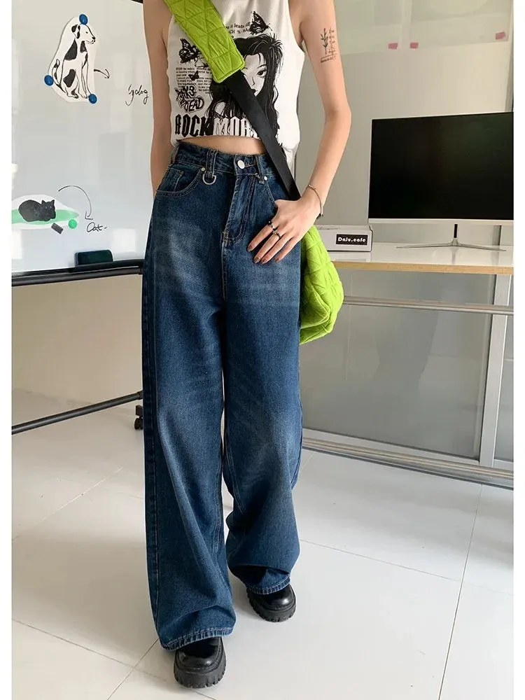 DressBetty - 2024 Korean Streetwear Y2K Gyaru Acubi Fashion Baggy Jeans