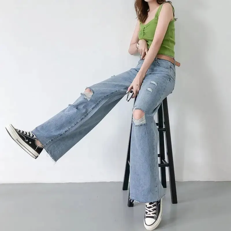 DressBetty - 2024 Undefined Straight Mom Jeans Female Pants Jeans