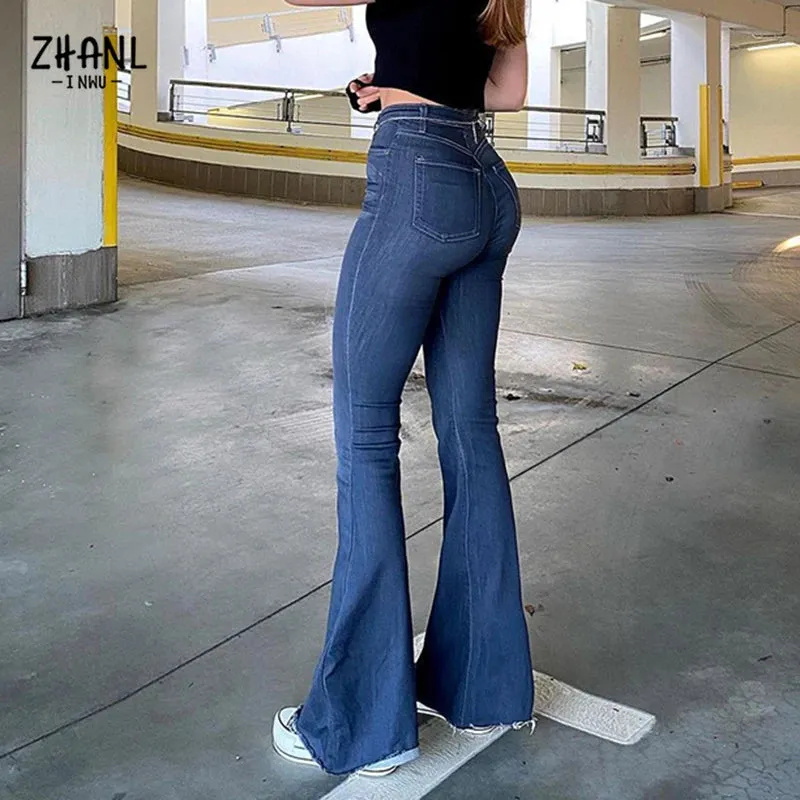 DressBetty - 2024 Y2K Blue High Waist Stretch Vintage Spring Autumn Jeans