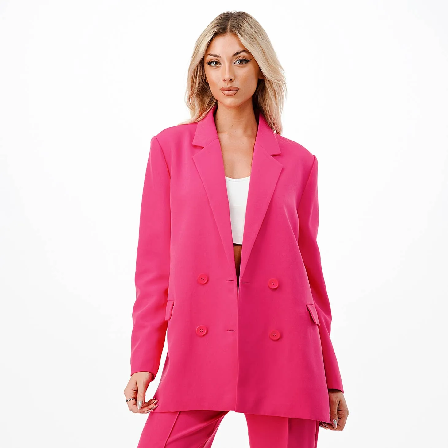 Fuchsia Wide Leg Pantsuit