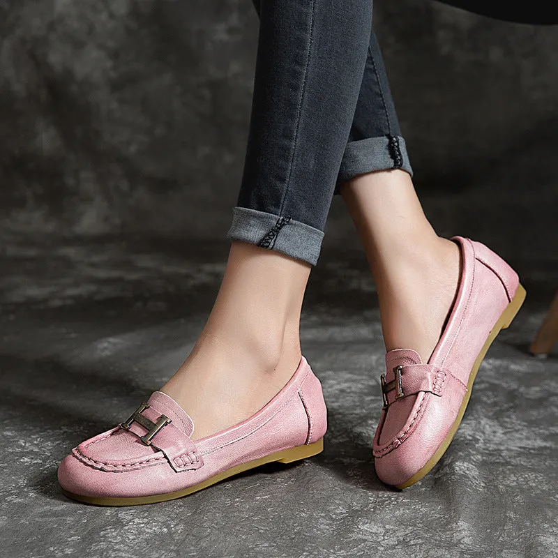 Gift Shoes Spring Summer Flat Handmade Women Flats/Pink