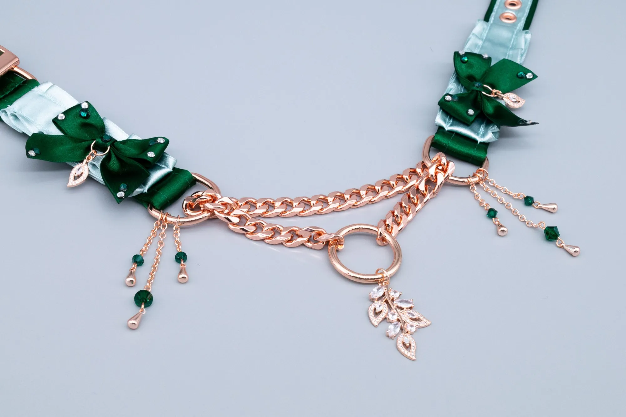 Hunter Green & Seafoam Luxury Martingale Collar