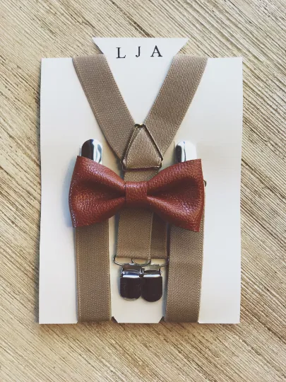 Khaki Elastic Suspenders