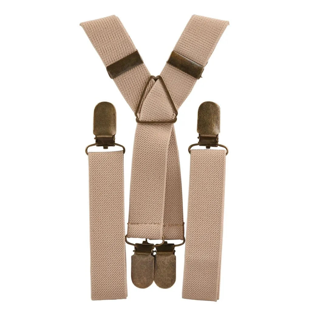 Khaki Elastic Suspenders