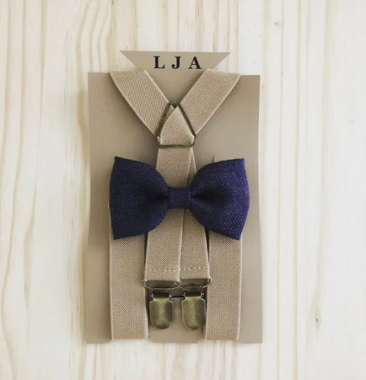 Khaki Elastic Suspenders