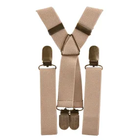Khaki Elastic Suspenders