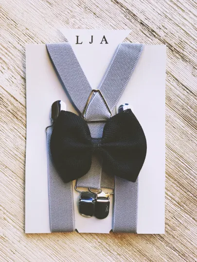 Light Grey Elastic Suspenders