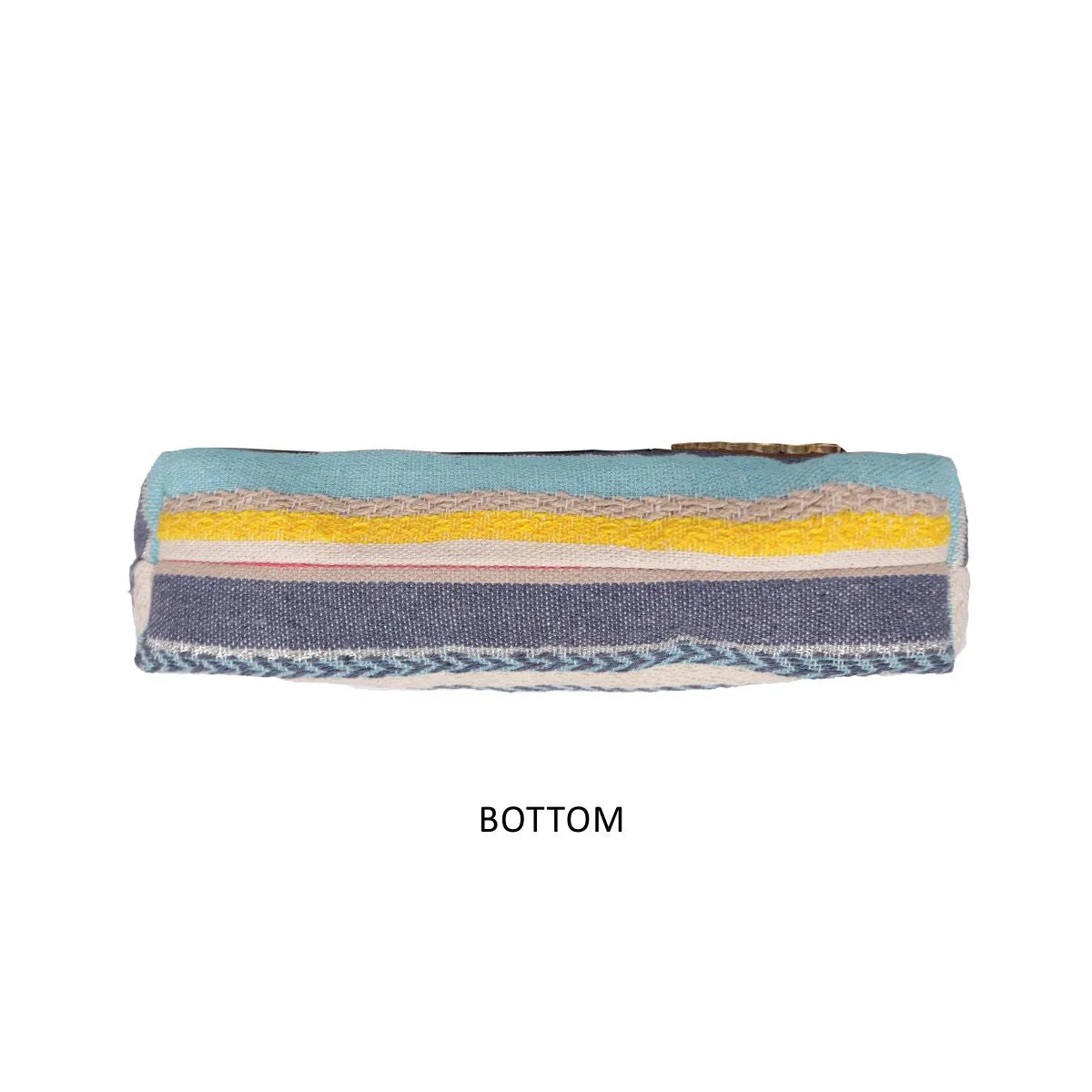 Multi Colour Striped Woven Makeup/Travel Pouch With Tassels