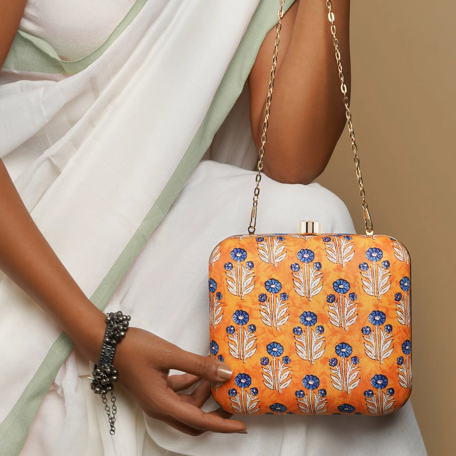 Mustard Madness Printed Clutch
