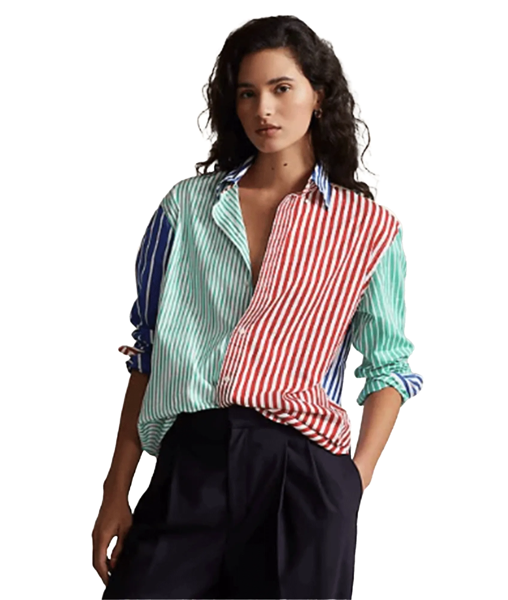 Oversize Striped Cotton Fun Shirt - Multi