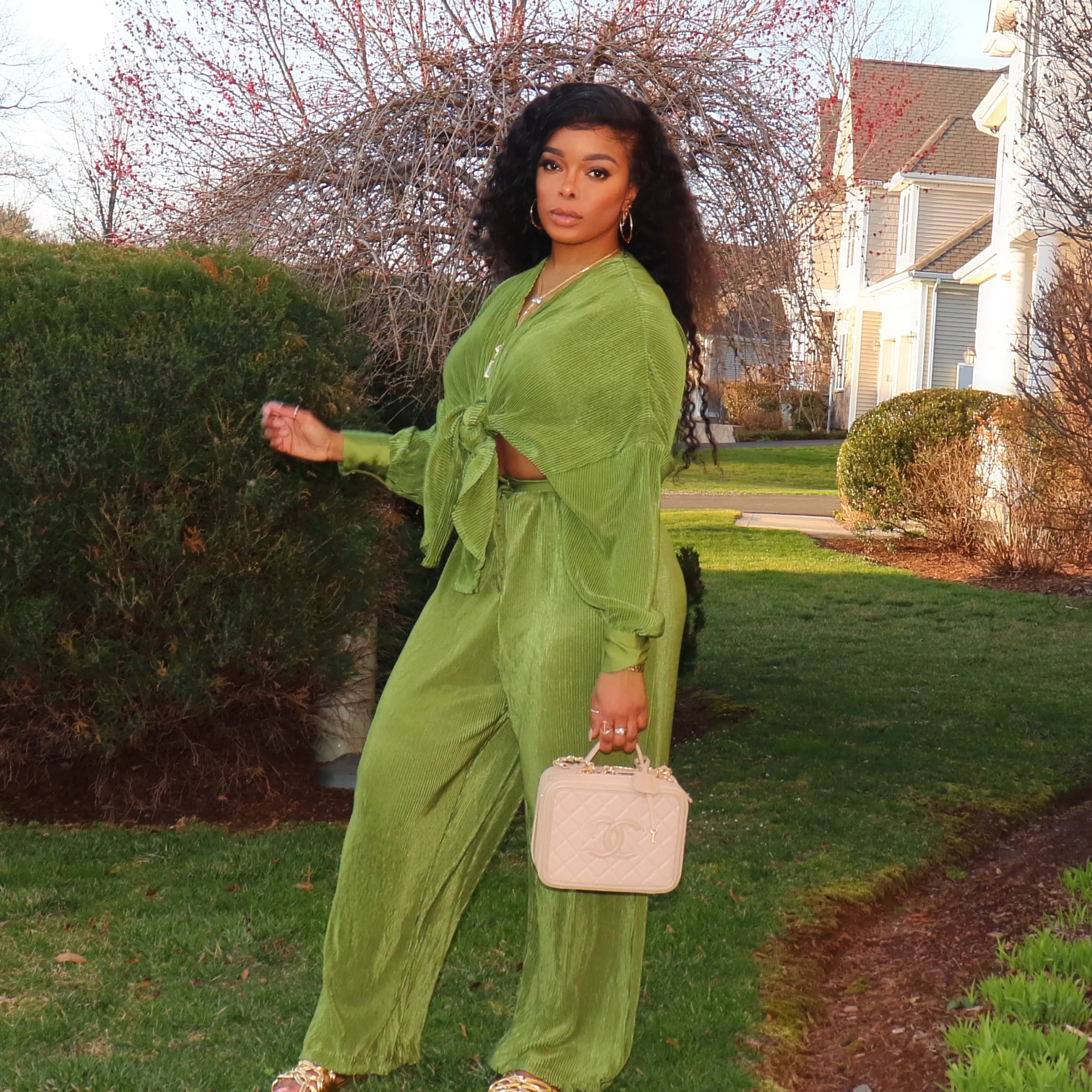 Plisse pants set (see other colors)