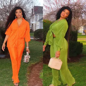 Plisse pants set (see other colors)