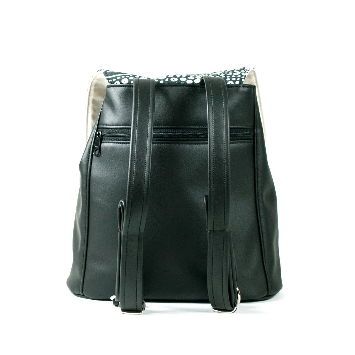"Kabuki Gravel" Vegan Backpack Purse - Design by Dallas Artist Patricia Rodriguez (Multicolored )
