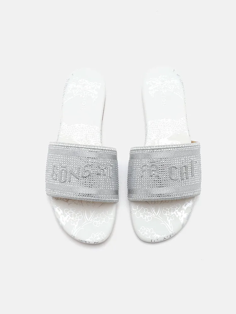 [SALE]Florence Crystal Embroidered Slides