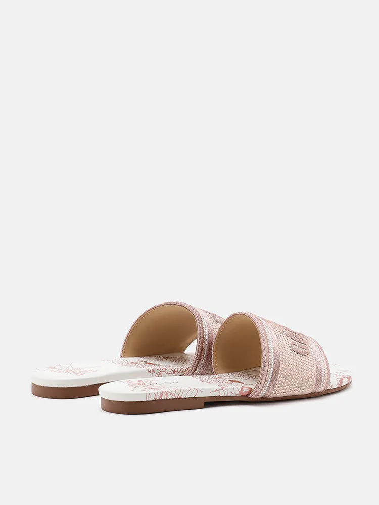 [SALE]Florence Crystal Embroidered Slides