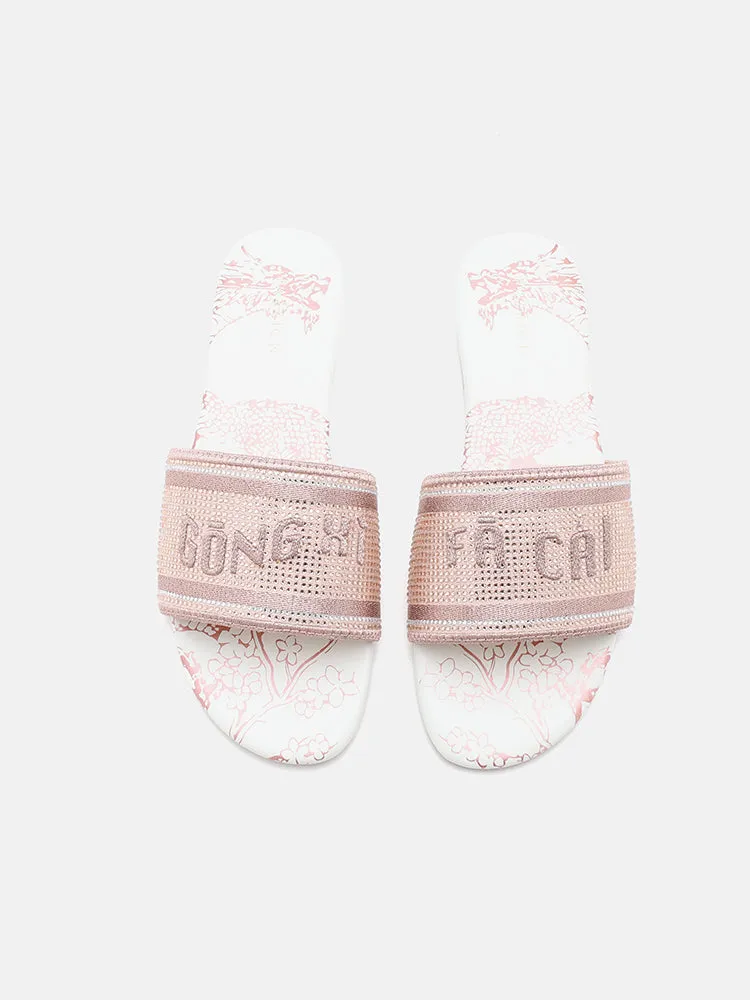 [SALE]Florence Crystal Embroidered Slides