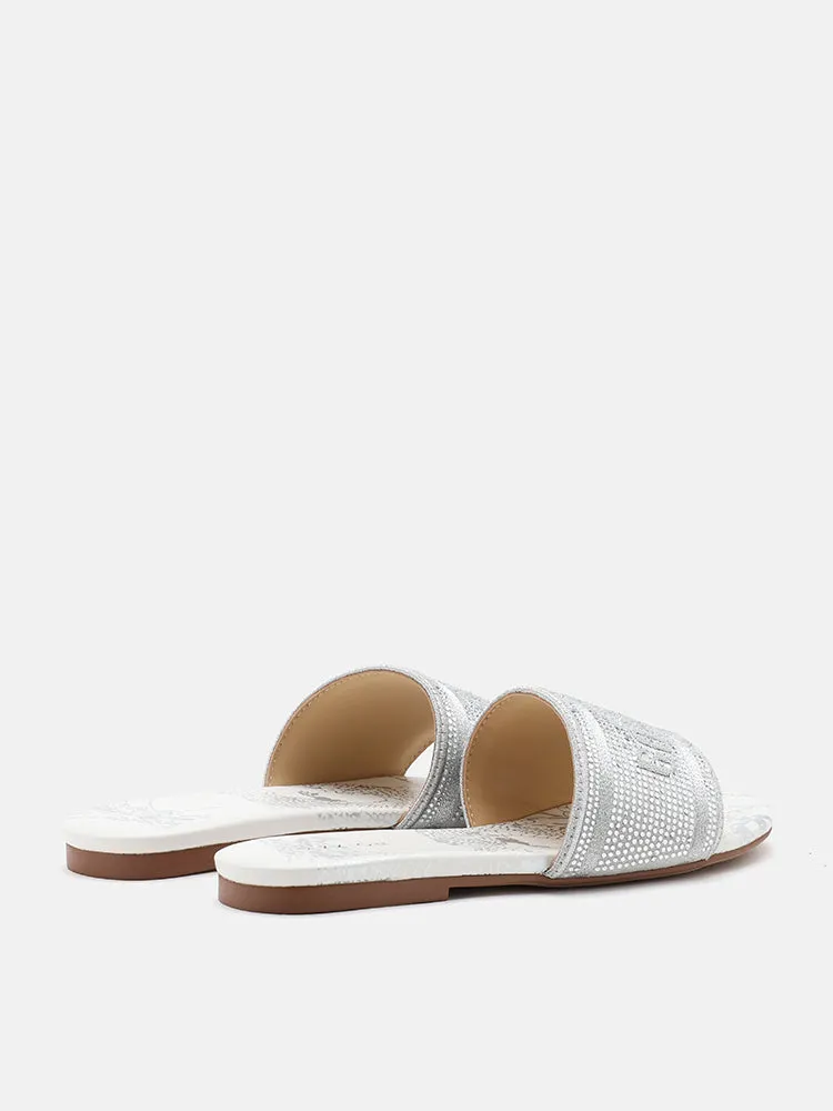 [SALE]Florence Crystal Embroidered Slides