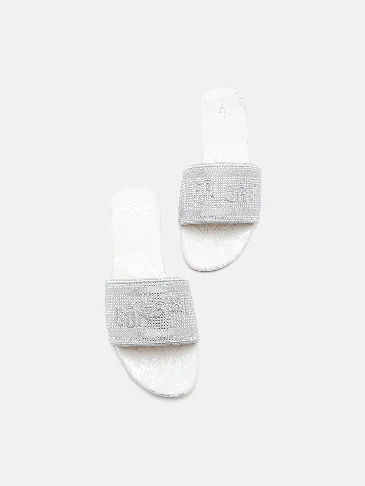 [SALE]Florence Crystal Embroidered Slides
