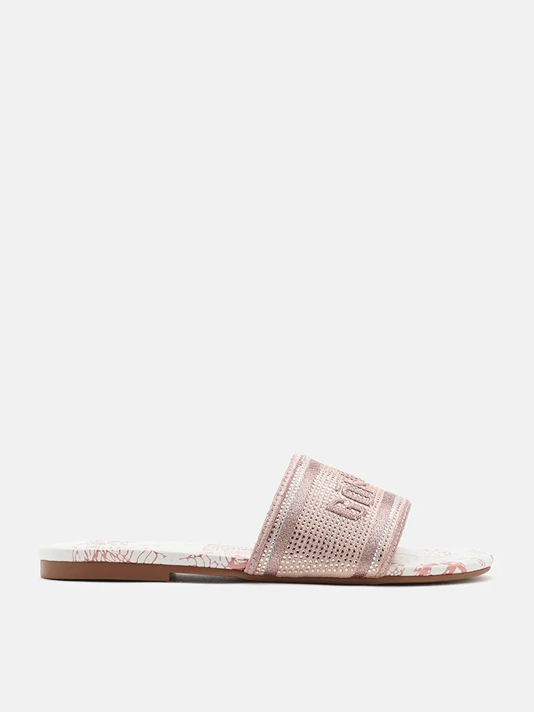 [SALE]Florence Crystal Embroidered Slides