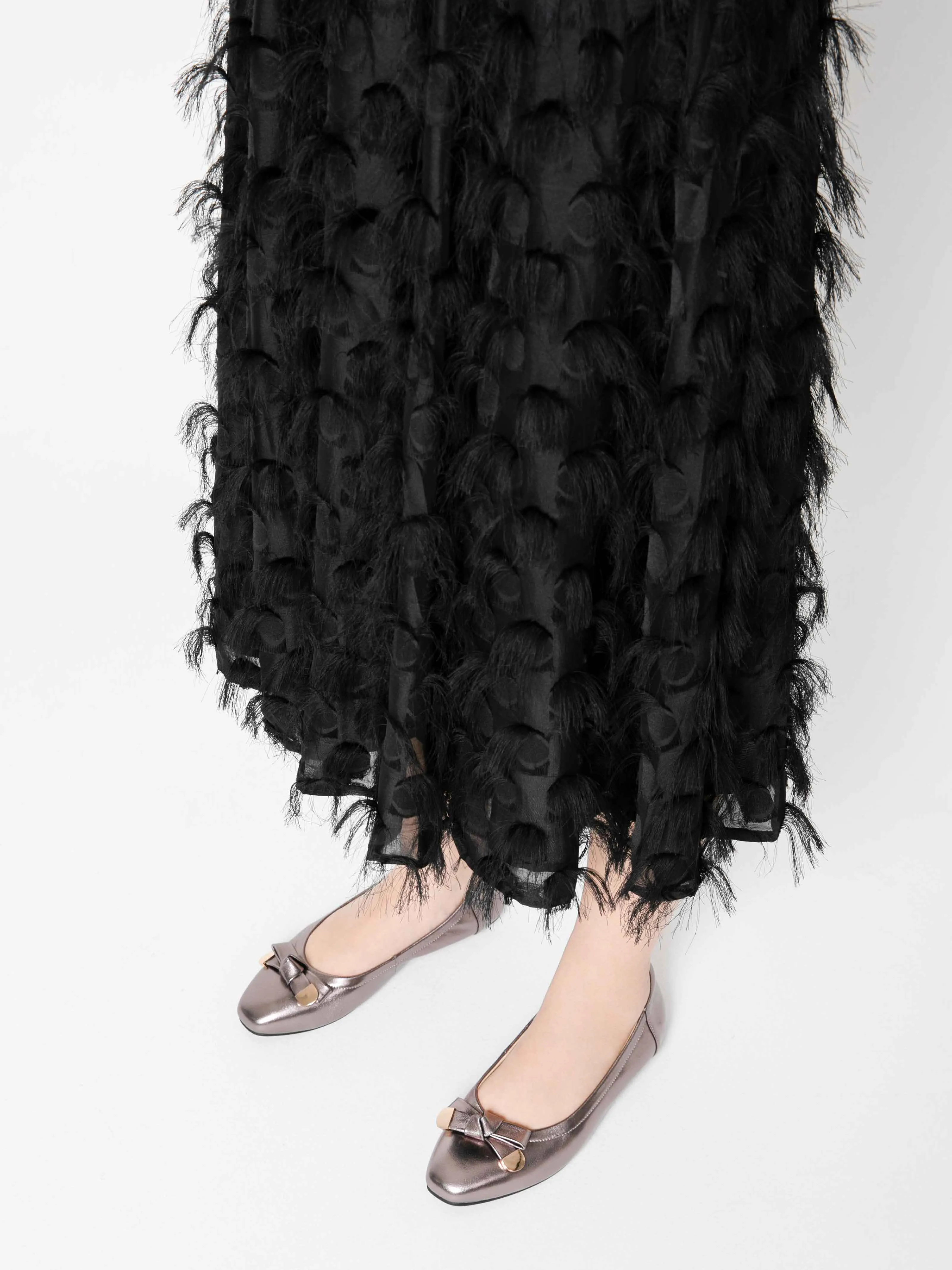 [SALE]Lilith Polished Silver Ballet Flats
