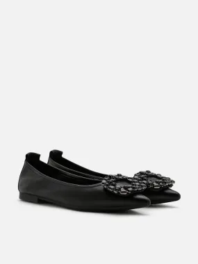 [SALE]Pearly Diamante Pointed Flats