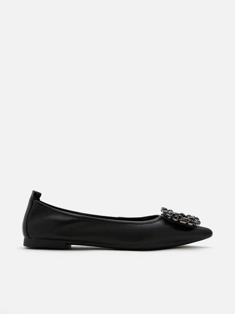 [SALE]Pearly Diamante Pointed Flats