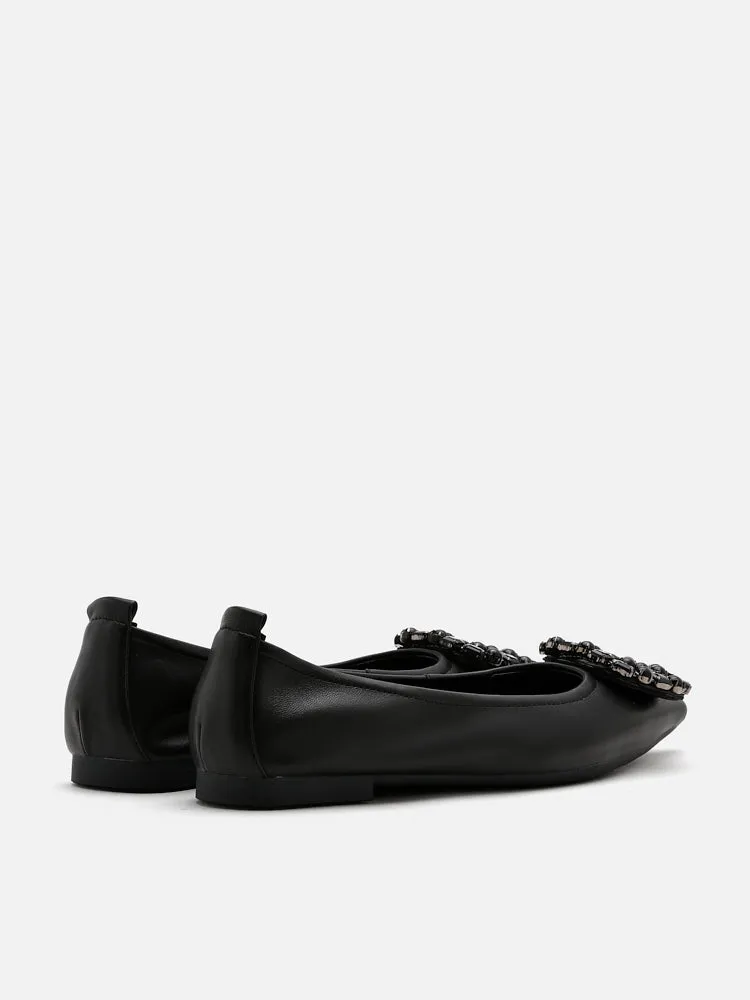 [SALE]Pearly Diamante Pointed Flats