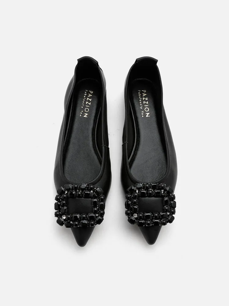 [SALE]Pearly Diamante Pointed Flats