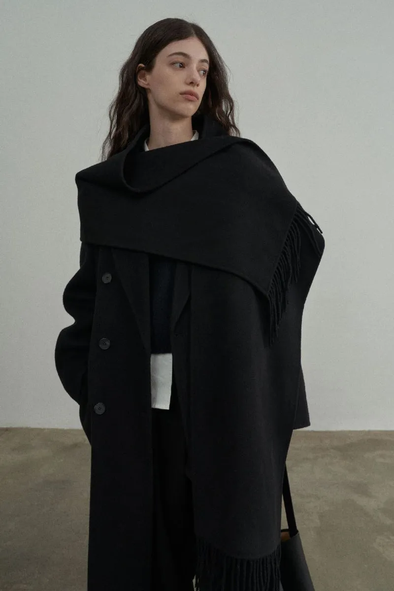 Soft fine wool blended tassels shawl | 5 color