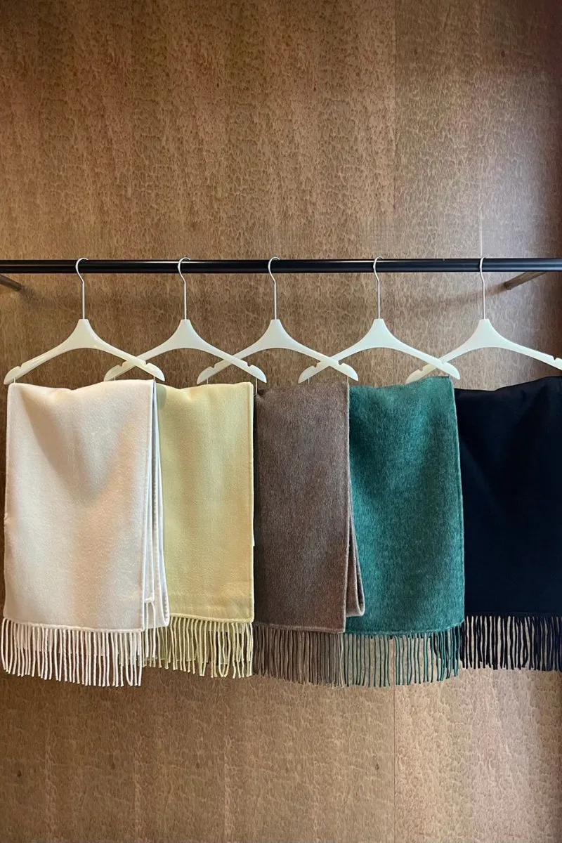 Soft fine wool blended tassels shawl | 5 color