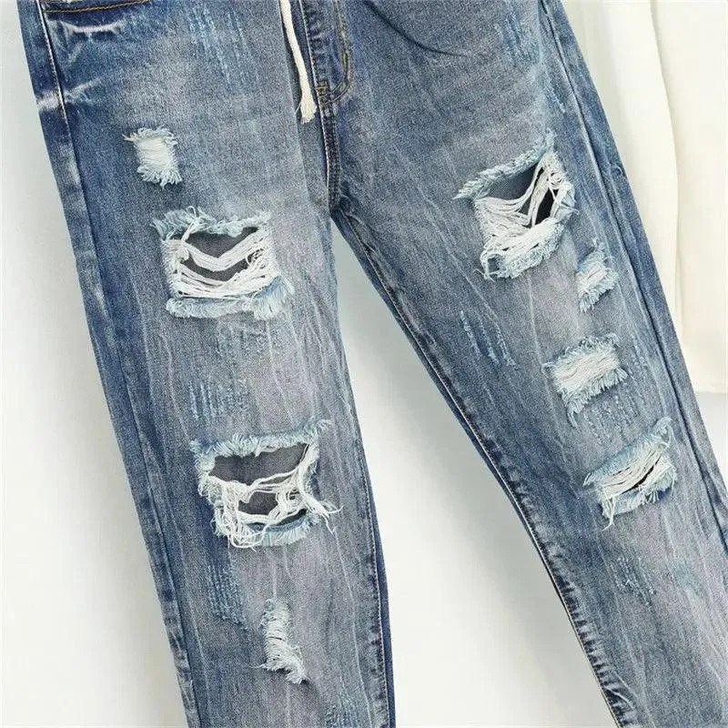 Summer Ripped Boyfriend Jeans for Women